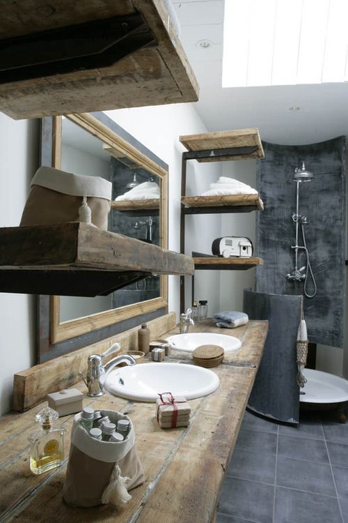 Rustic bathroom minimalist touch