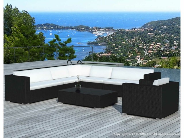 Garden furniture braided beautiful terrace view