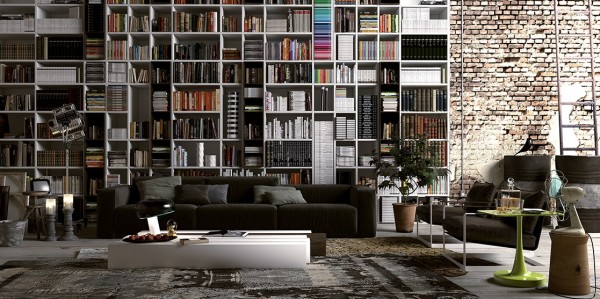 Industriel design lounge bibliotek