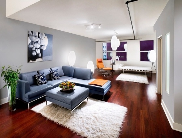 Elegant living room with a shaggy carpet