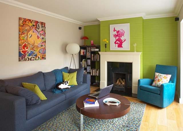 Stylish eclectic green lounge