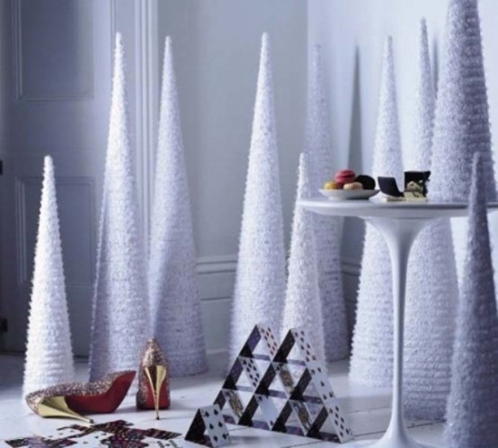 Christmas trees white