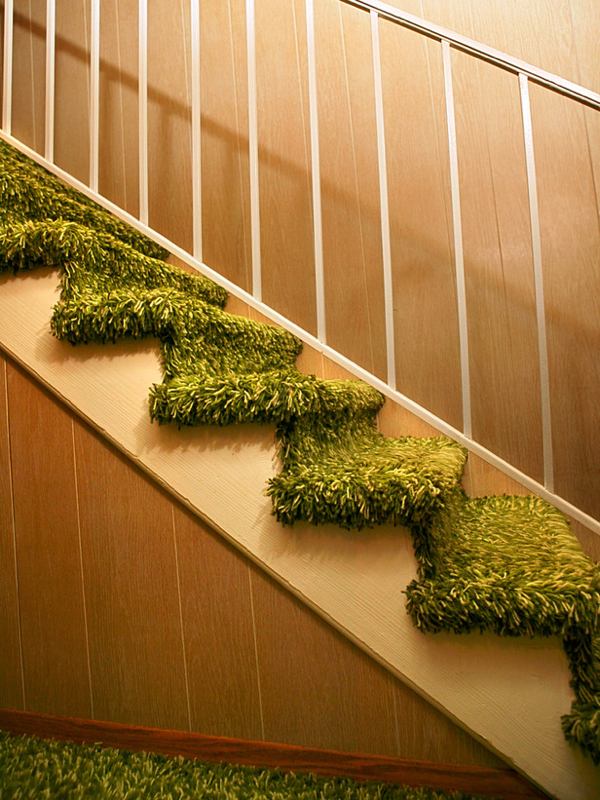 Shaggy carpet for the'escalier