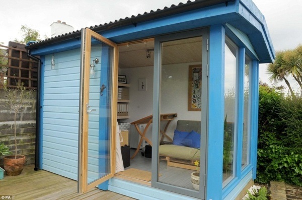shelter blue garden swing door