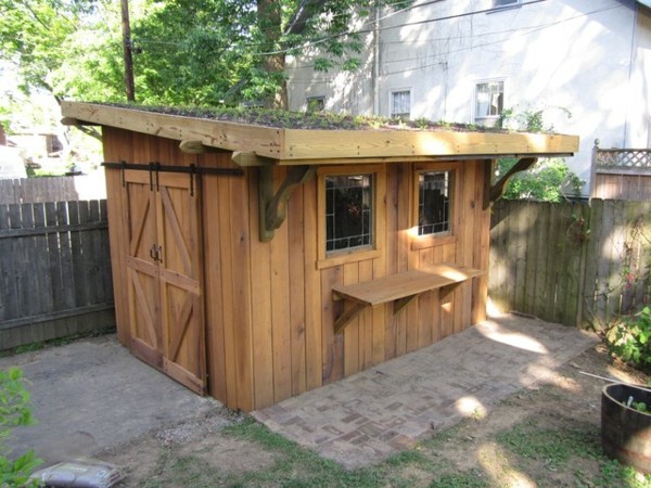 small garden wooden shelter