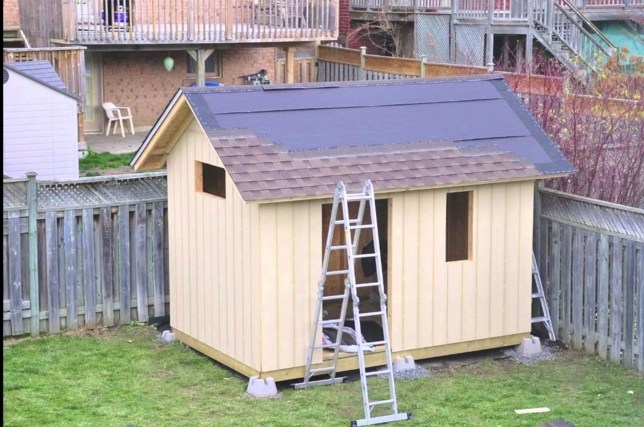 garden shed construction wood idea design grid wood exterior