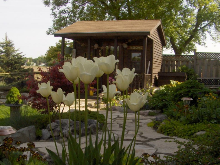 wooden garden terrace design idea outdoor modern outdoors pathway stone