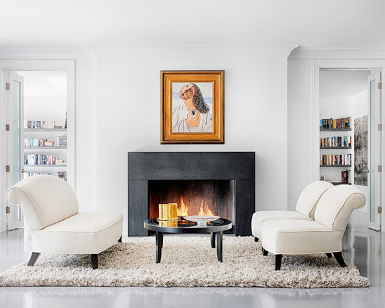 white accent in chic living room