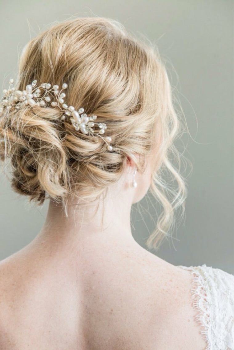 accessory, hair jewelry-wedding-bride-braid-bun-blonde-model