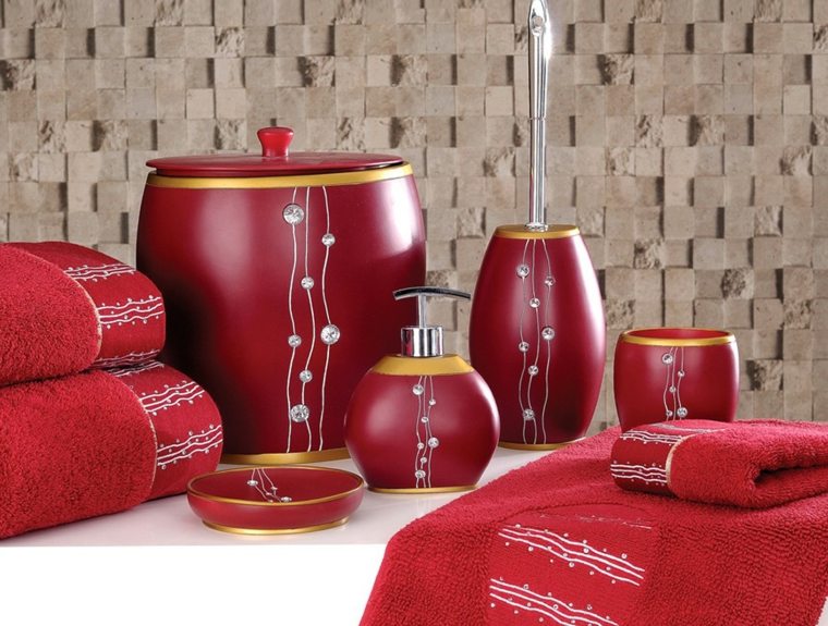 bathroom color red accessory towel