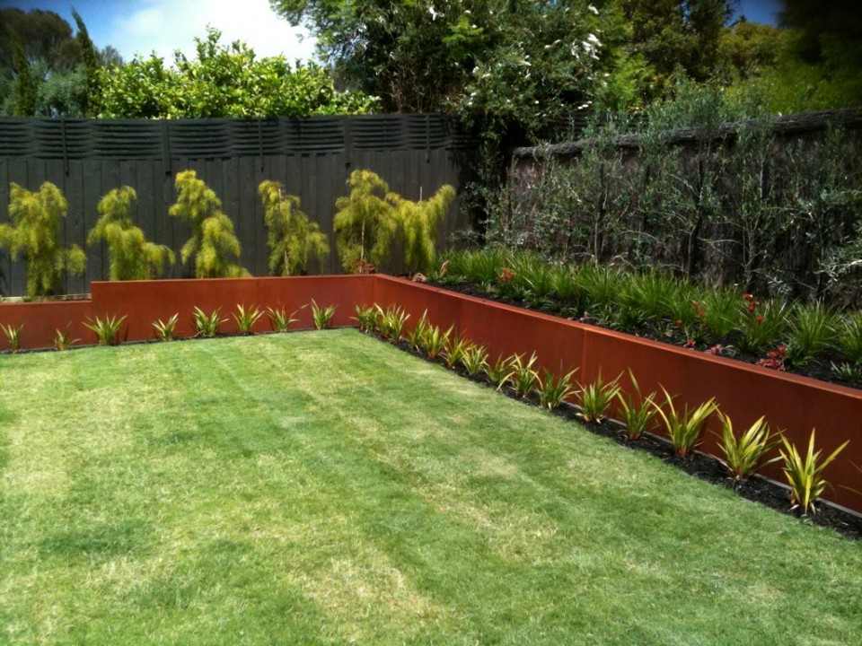 corten steel garden edge metal garden bins