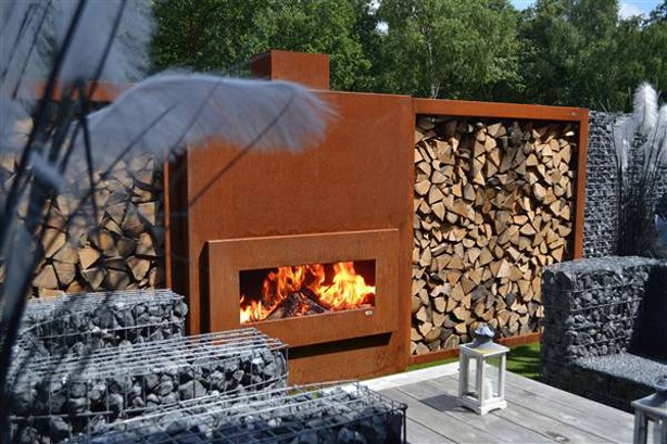 steel corten garden steel chimney