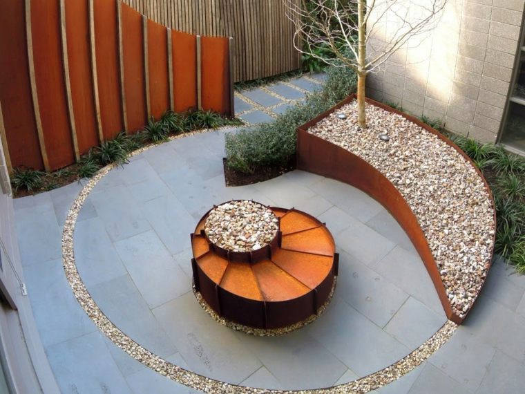 corten steel decoration outside idee