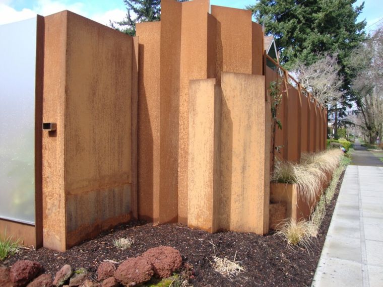 corten steel garden contemporary design