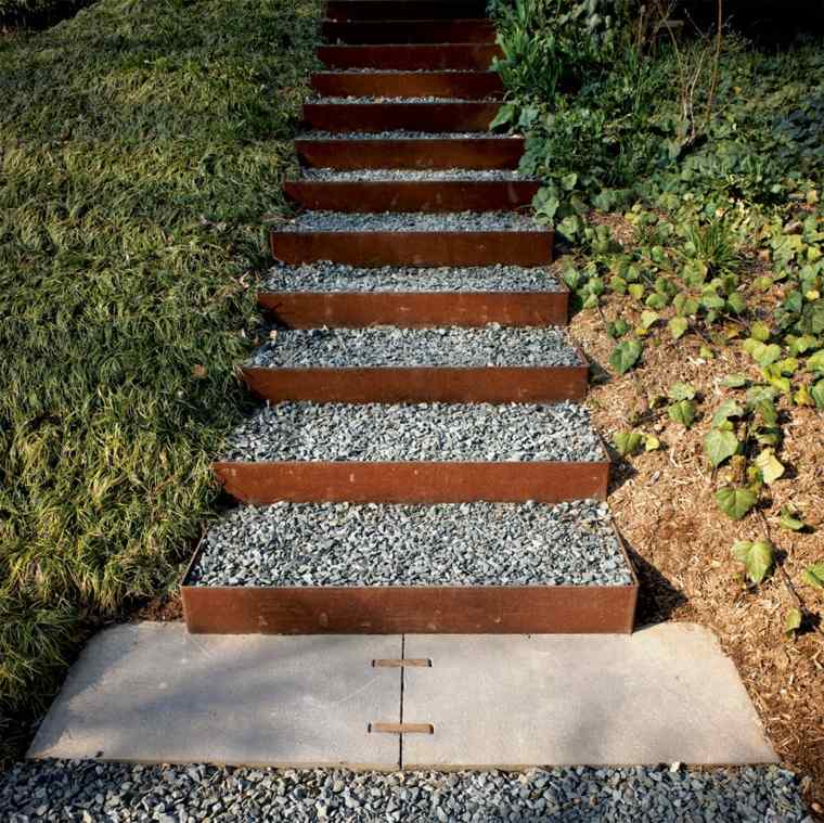 corten steel garden steps