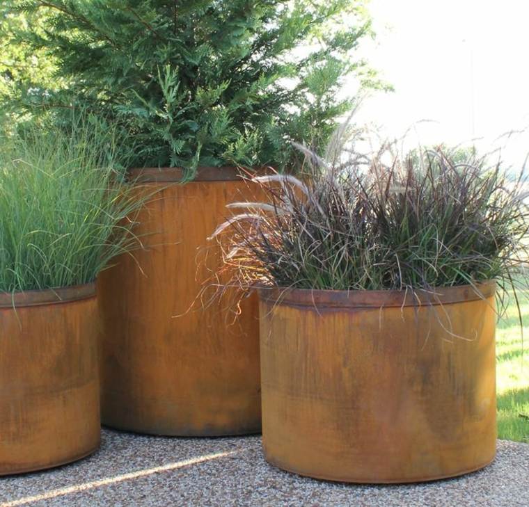 steel corten idee pot plant modern