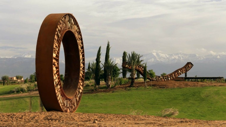 steel corten object deco garden design