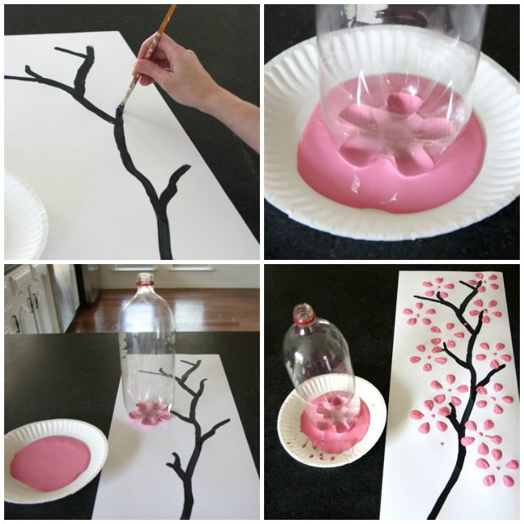 activity-hand bottle-plastic-recycling-paint ideas