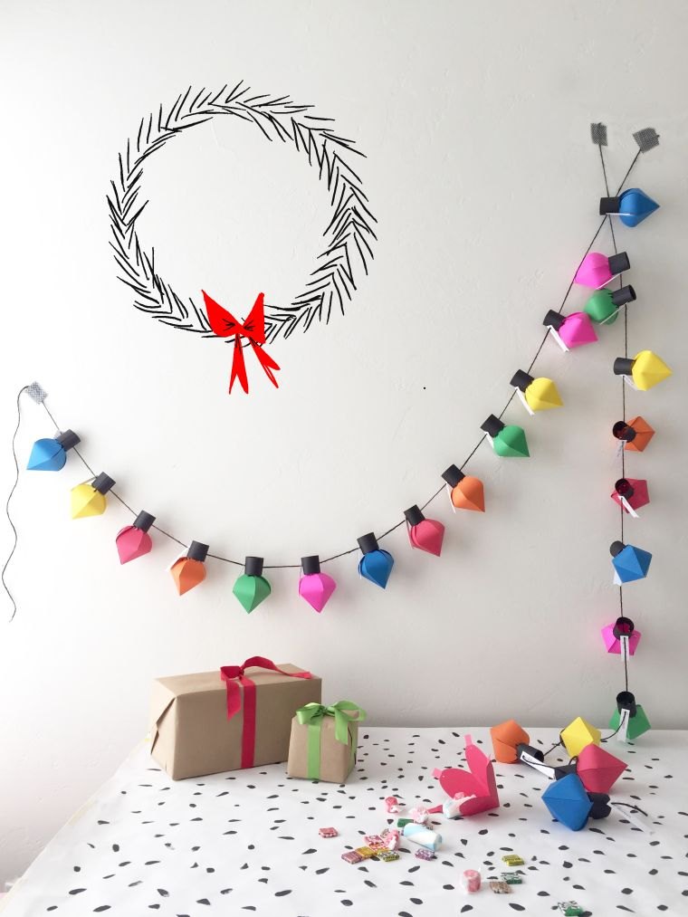 manual activity winter child-paper-garland-luminous