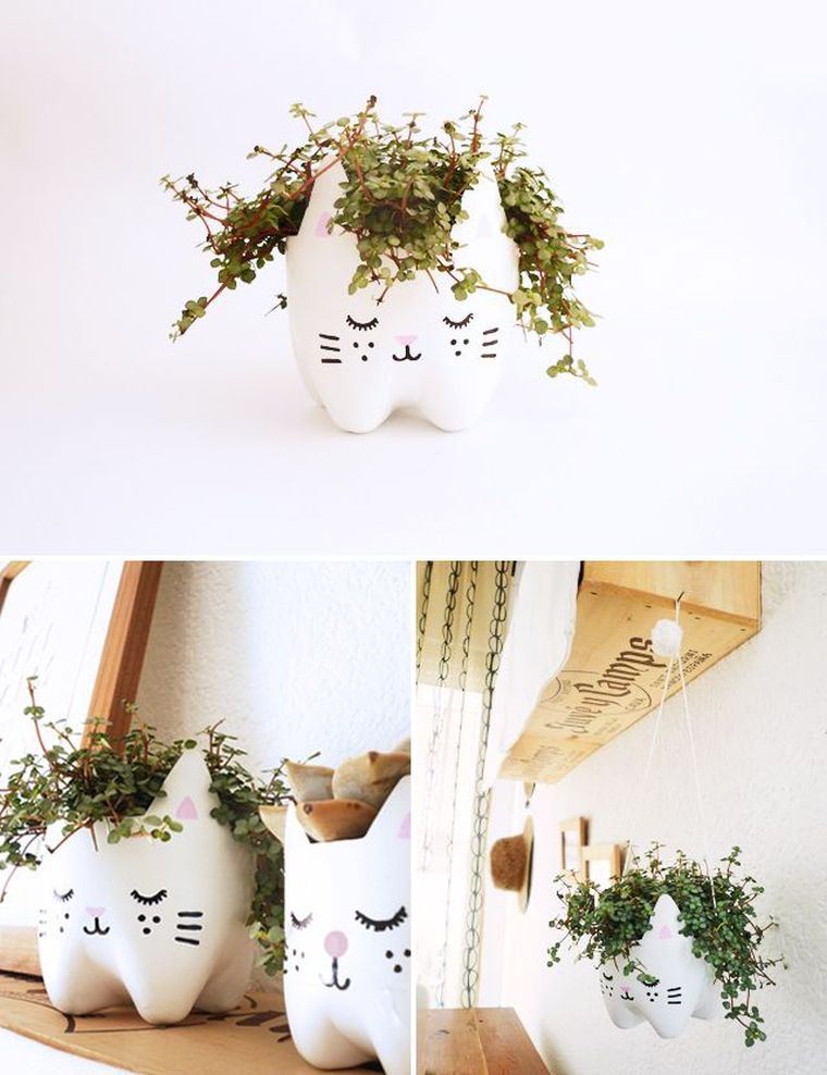 manual activity recycling bottle plastic diy-pot-of-flower