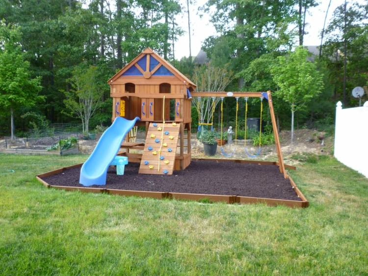 play area garden house wood