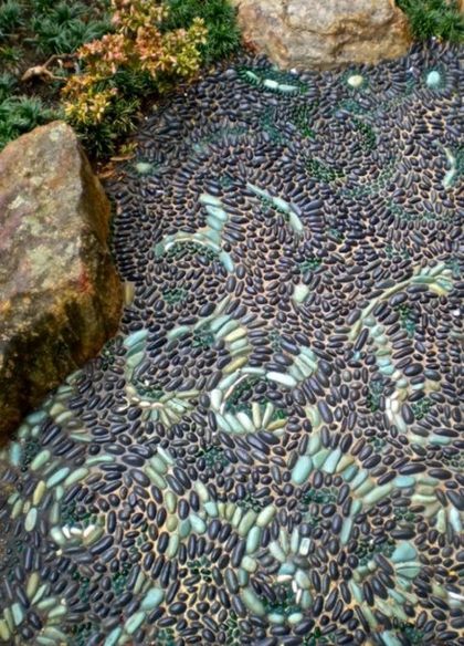 interesting pebble garden path