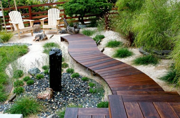 allee garden design wood terrace outdoor landscaping