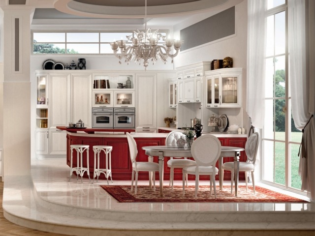 kitchen red white