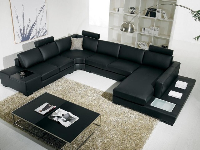 Planning Living-room-furniture-modern-sofa-black-table-low