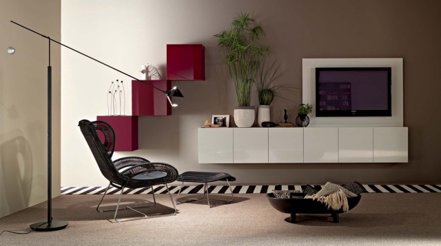 Planning Living-room-furniture-modern-tele-chair-carpet-stripes-black-white