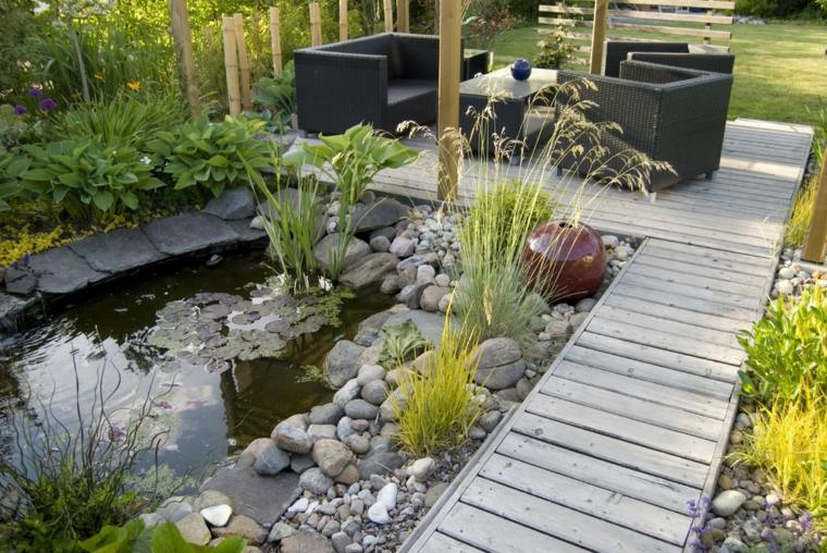 landscaped garden pond water