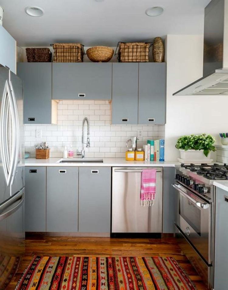 small gray kitchen layout