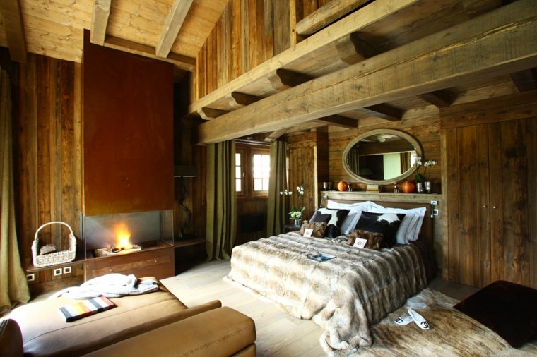 decoration chalet bedroom mountain