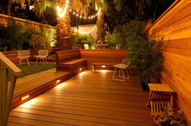 cozy and warm atmosphere in wooden terrace