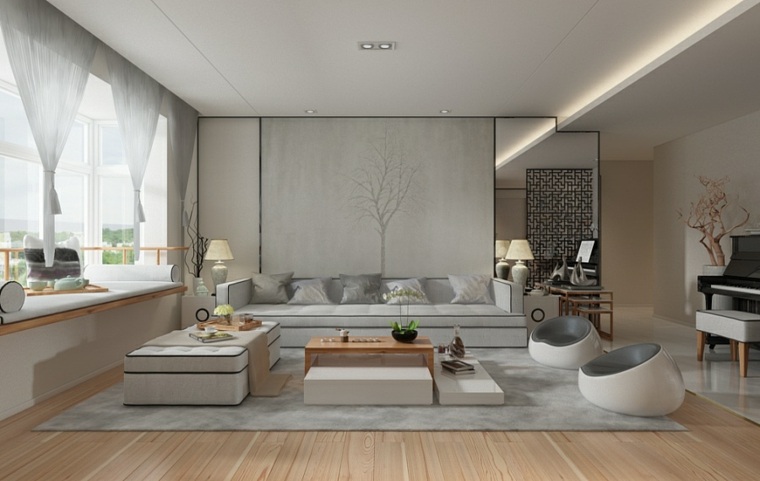 zen atmosphere home living room clear simple lines