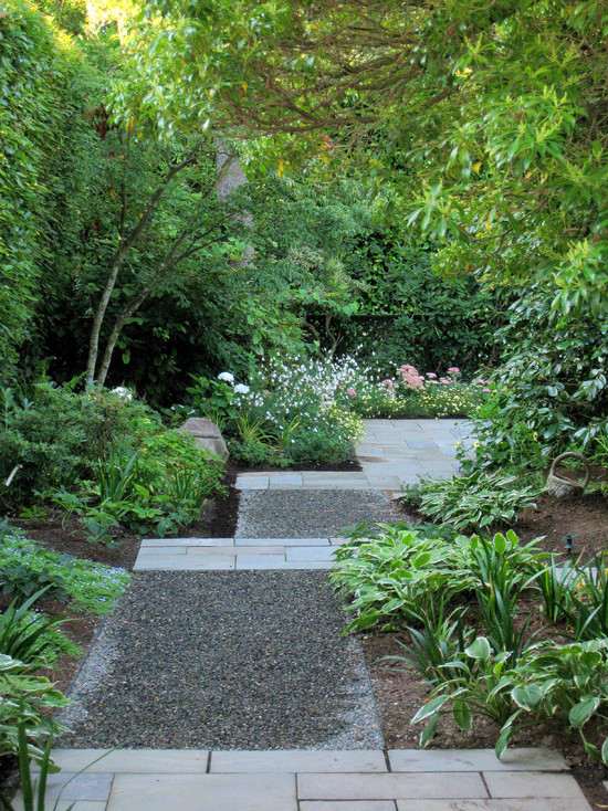 landscaped garden path paved path