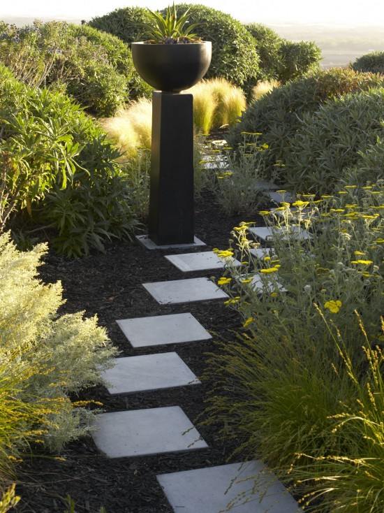 minimalist garden pathway layout