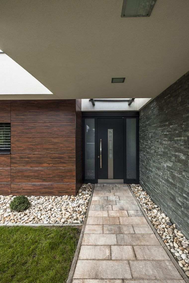 landscaping modern garden path-stones-entrance-house