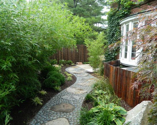 Asian style garden pathway layout