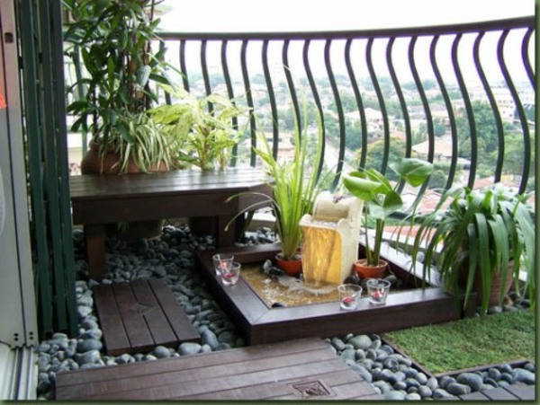 Japanese garden balcony layout