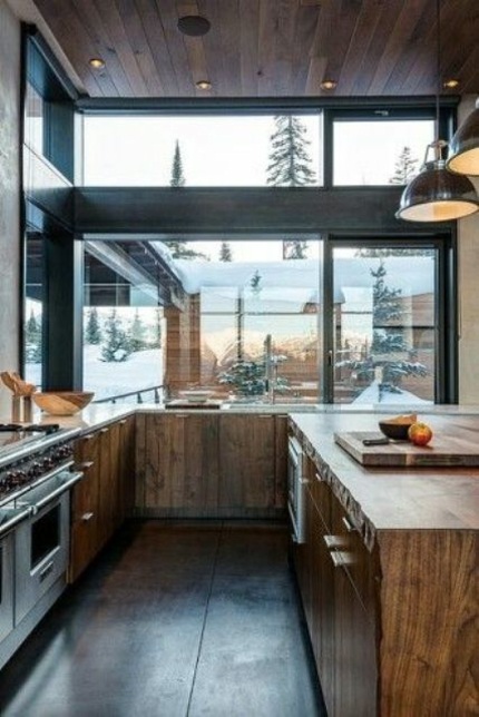 kitchen wood cottage