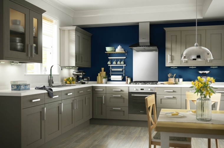 kitchen decor blue color taupe