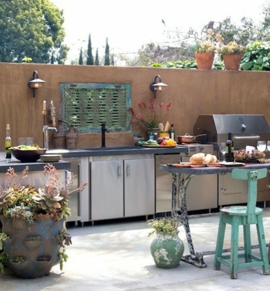 landscaping outdoor kitchen deco