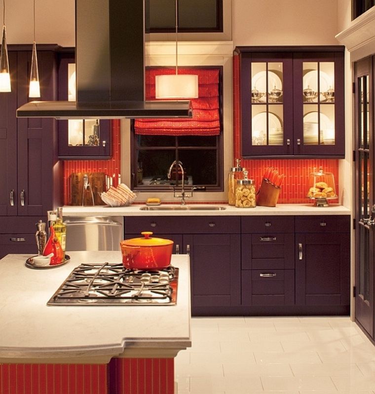 kitchen color aubergine design modern idea central island