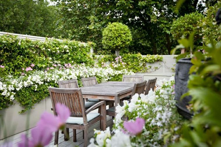 garden table wooden chairs modern arrange space