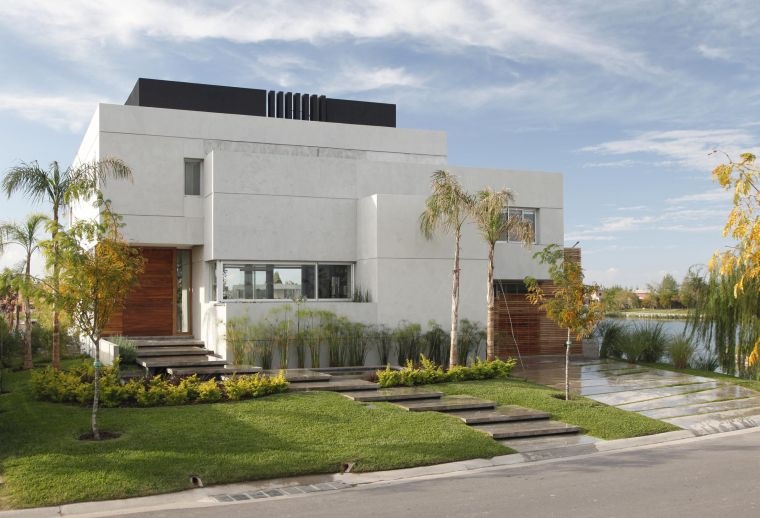 landscaping house garden-modern-stone-block