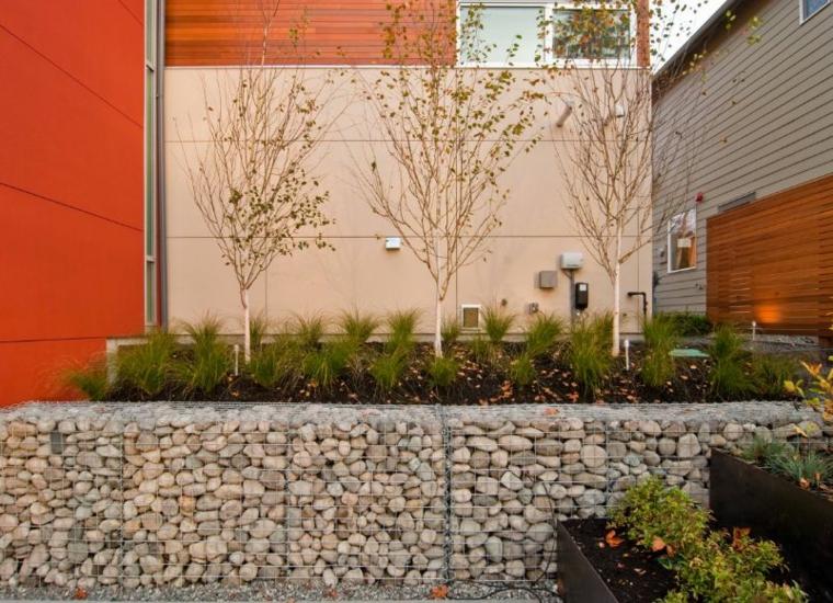 outside idea landscaping border gabion