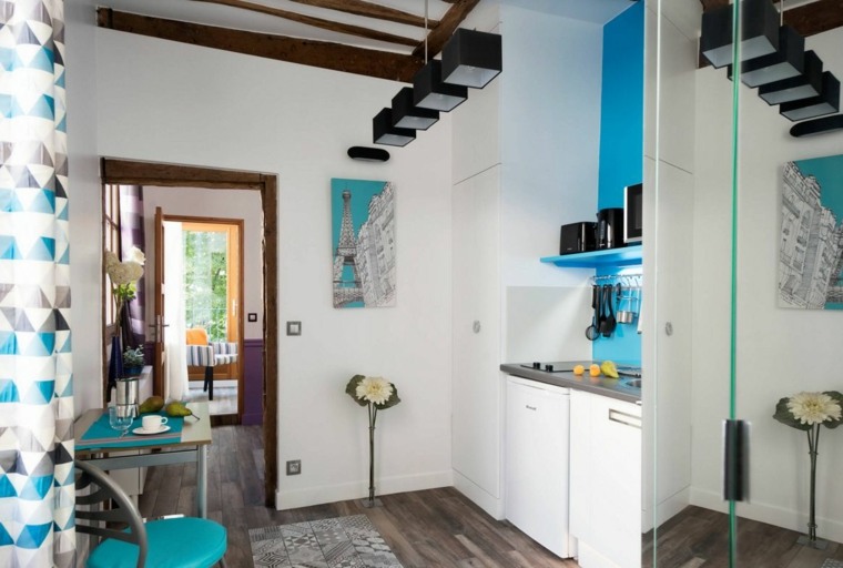 interiørdesign av små leilighet ideer kjøkken møbler