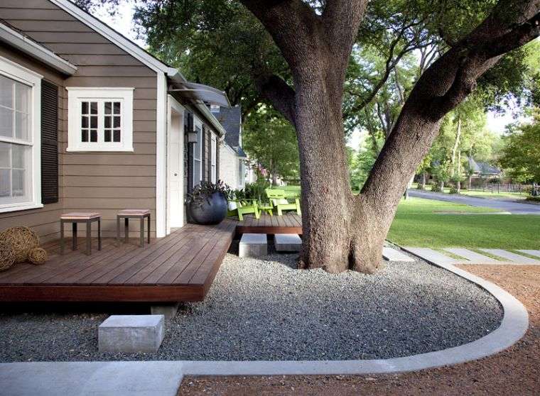 Layouts garden-terrace entry-wood rockery