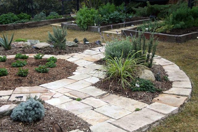 landscaping outdoor garden permacole paths stones